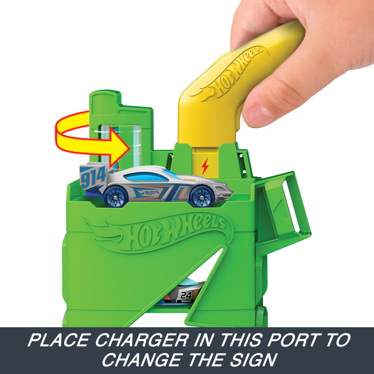 Hot Wheels Super Recharge parking-10-cars area supports storytelling