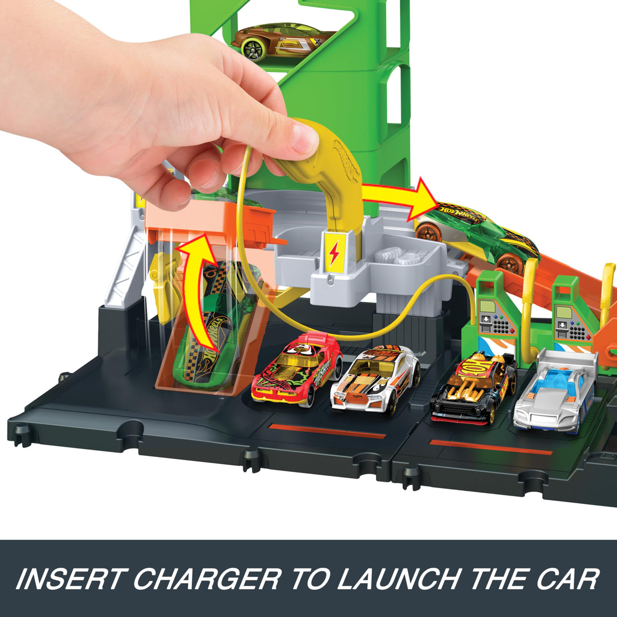Hot Wheels Super Recharge launcher action demonstrates interactive play