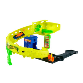 Hot Wheels tail loop corkscrew delivers exhilarating looping action.