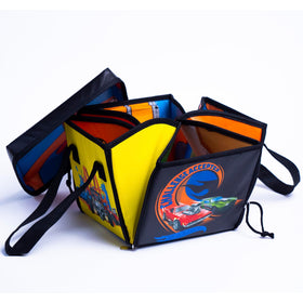 Hot Wheels Tara ZipBin Ramp It Up lid doubles as a soft crash pad during play.