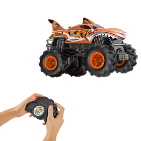Hot Wheels Tiger Shark RC side view highlighting aggressive stance and decals