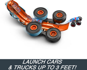 Hot Wheels 360-wheelie stunt captures fast spins and flips.