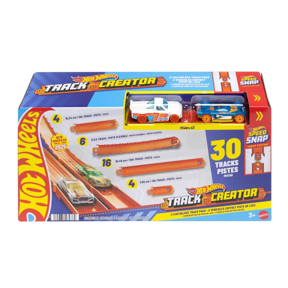 Hot Wheels Track Creator Deluxe Pack full set for creative racing play.