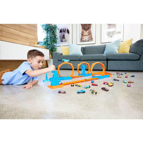 Hot Wheels Track Creator assembly showing modular pieces for customization