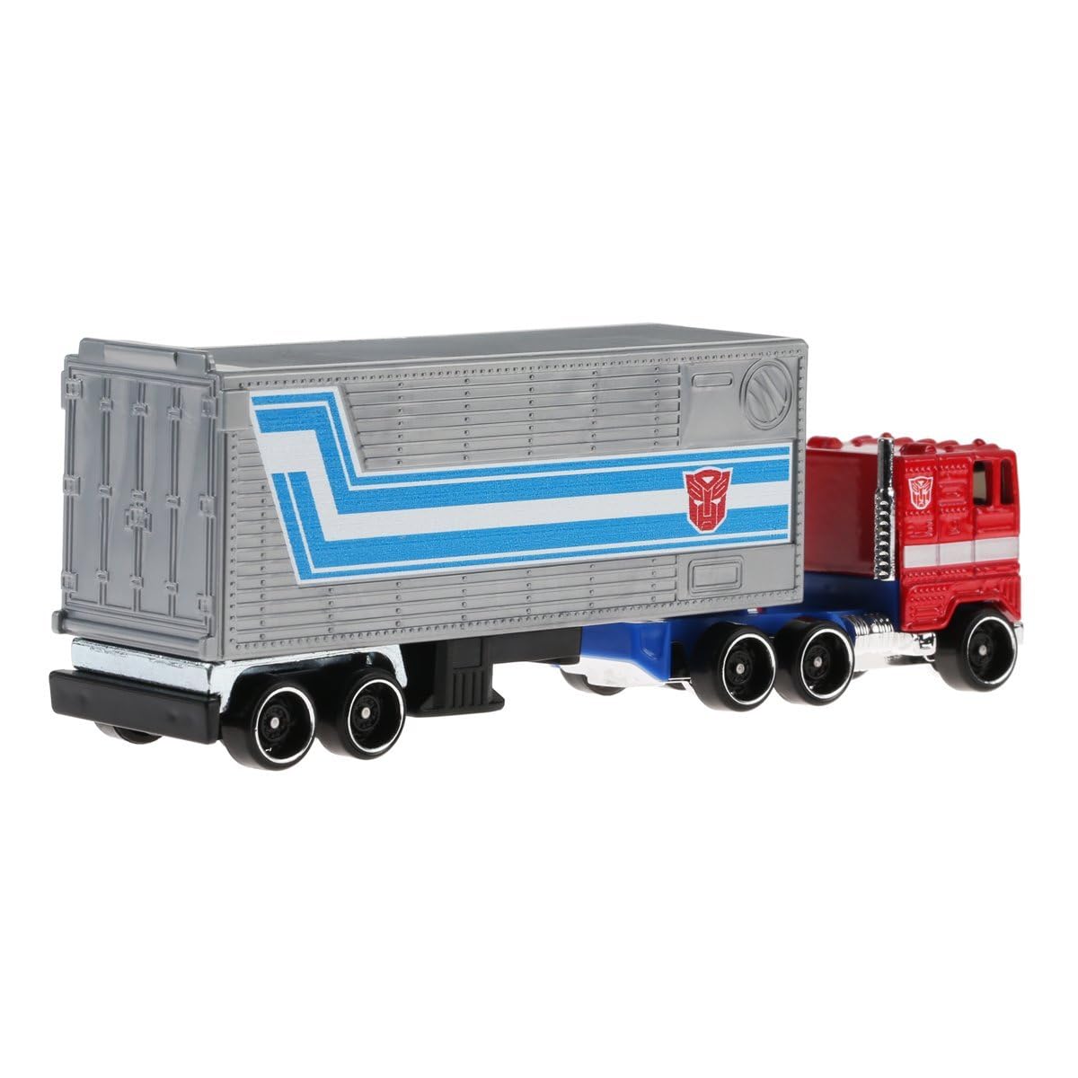 Hot Wheels Optimus Prime robot mode display with authentic Transformer styling.