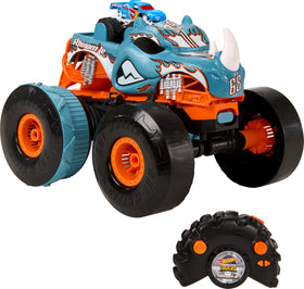 Hot Wheels Rhinomite truck transforming into booster for 1:64 trucks.