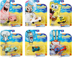 Hot Wheels Underwater SpongeBob SquarePants yellow car for fans and kids