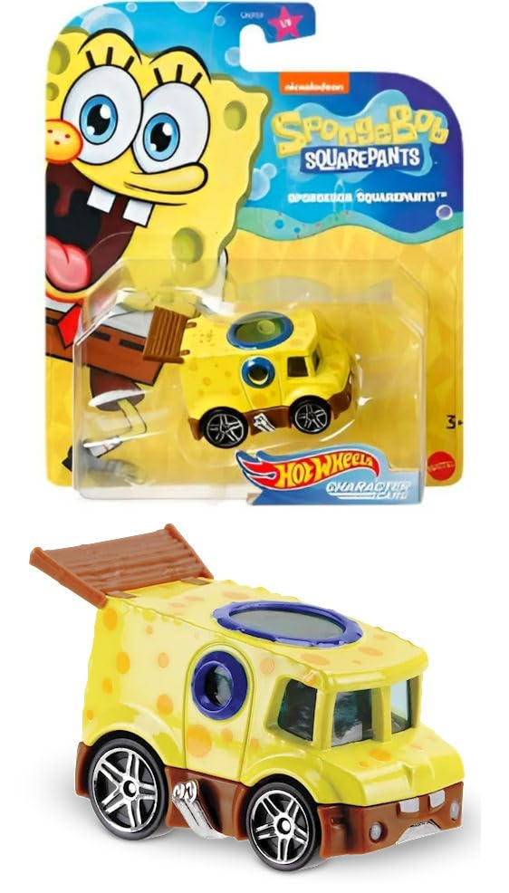 Hot Wheels Underwater SpongeBob yellow bubble-van closeup with vivid detail