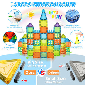 HOTERA magnetic tiles 125pcs portable storage bag for on-the-go learning