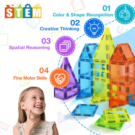 HOTERA magnetic tiles 125pcs safe durable ABS plastic with smooth edges