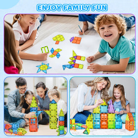 HOTERA magnetic tiles 125pcs STEM learning through magnetism and geometry