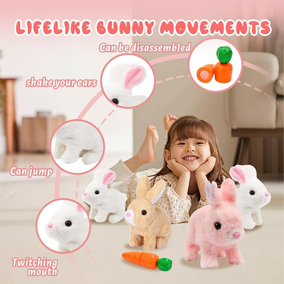 HOTKSOFT Compact 7-inch bunny fits small hands for easy play