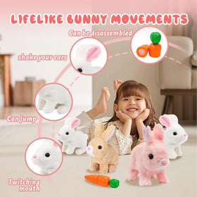 HOTKSOFT Seven-inch bunny is portable for travel and play.