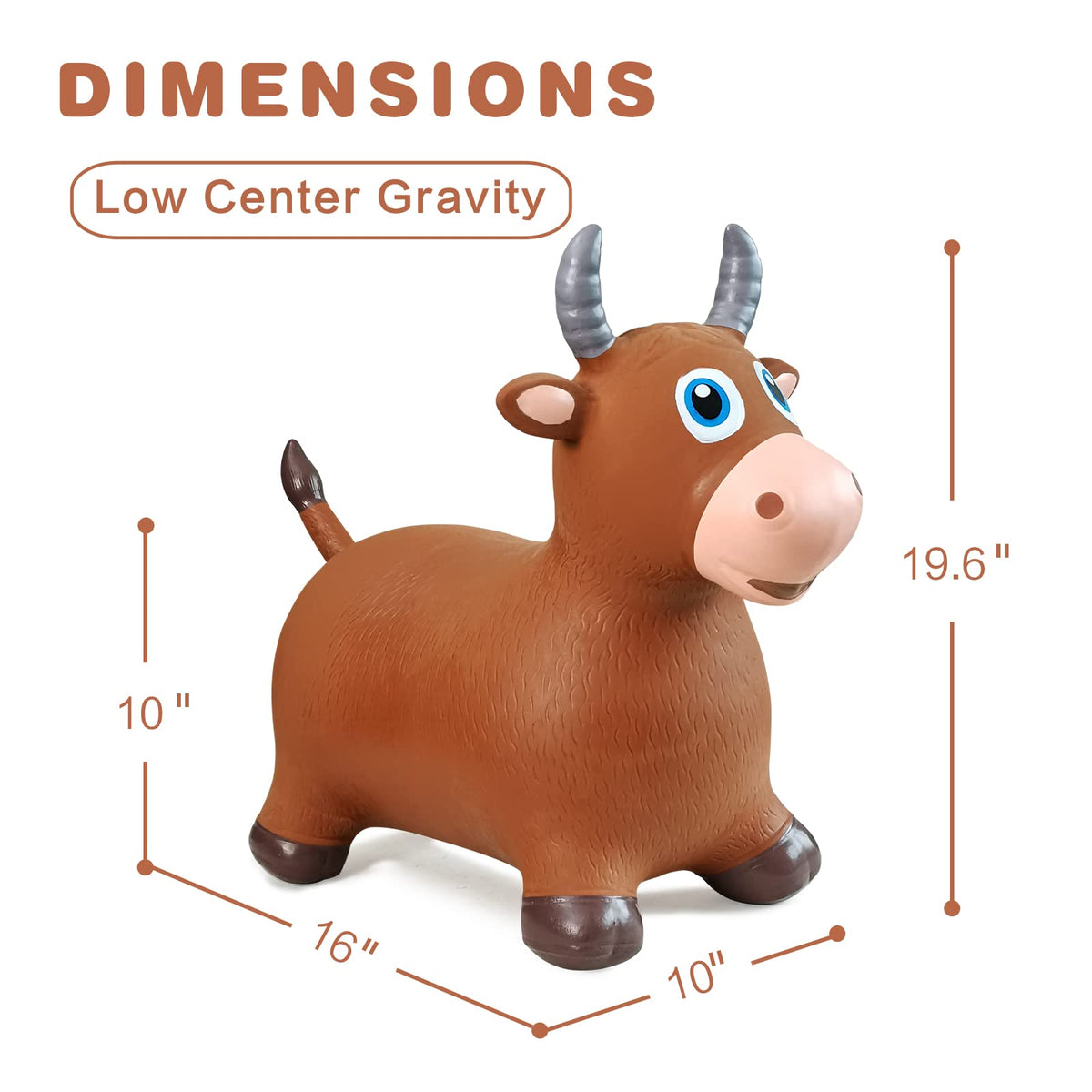 HotMax Bouncy Cow Hopper front view showing kid-friendly design