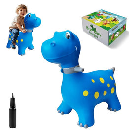 HotMax bouncy horse blue ride-on toy promotes active play indoors or outdoors.