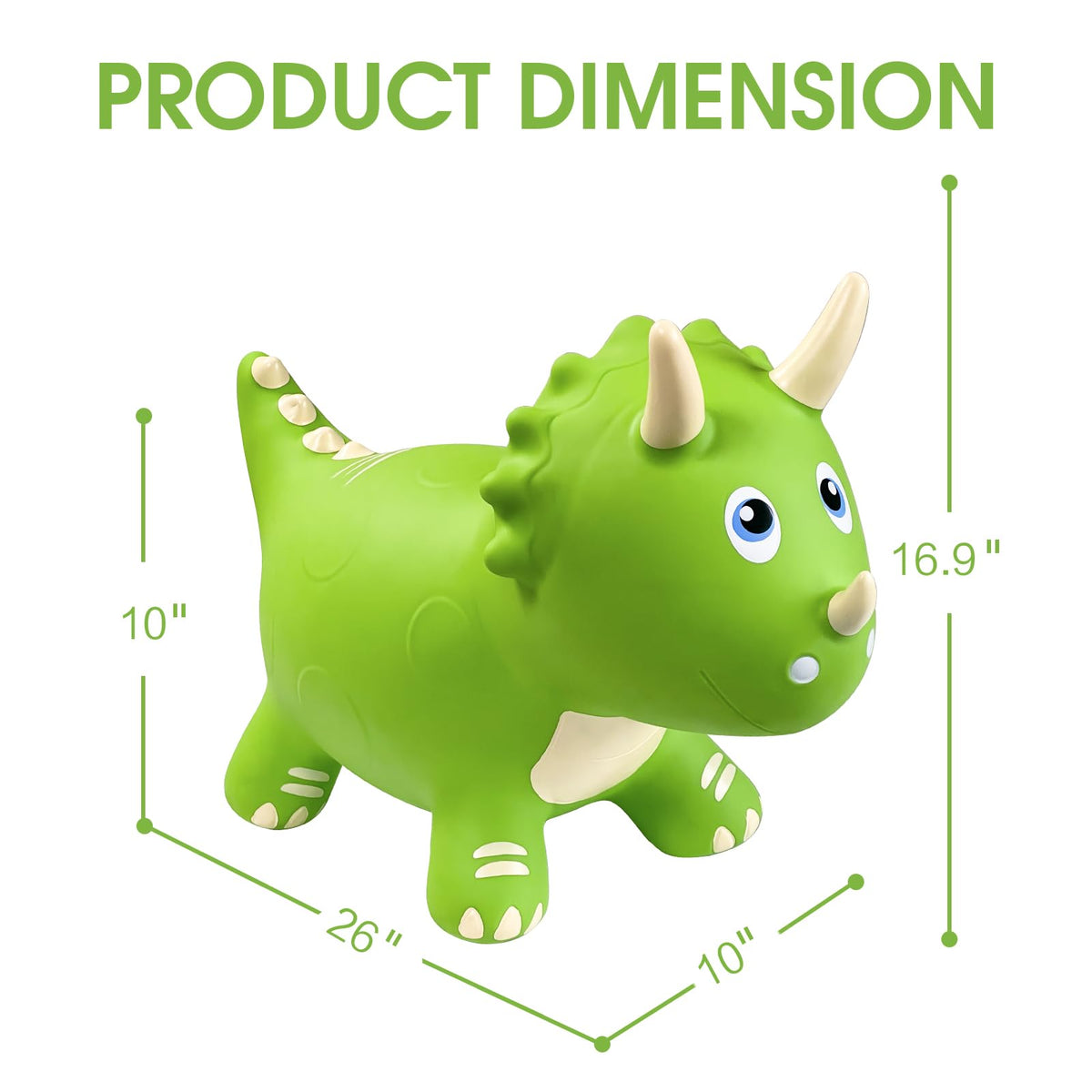 HotMax Dinosaur Bouncy Horse—deflates easily for compact storage and transport.