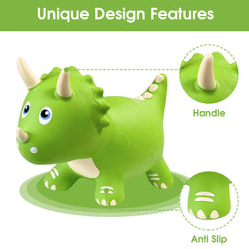HotMax Dinosaur Bouncy Horse—safety handle aids stable, confident bouncing.