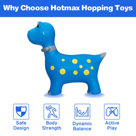 HotMax inflatable ride-on toy highlights durable materials and safety features.
