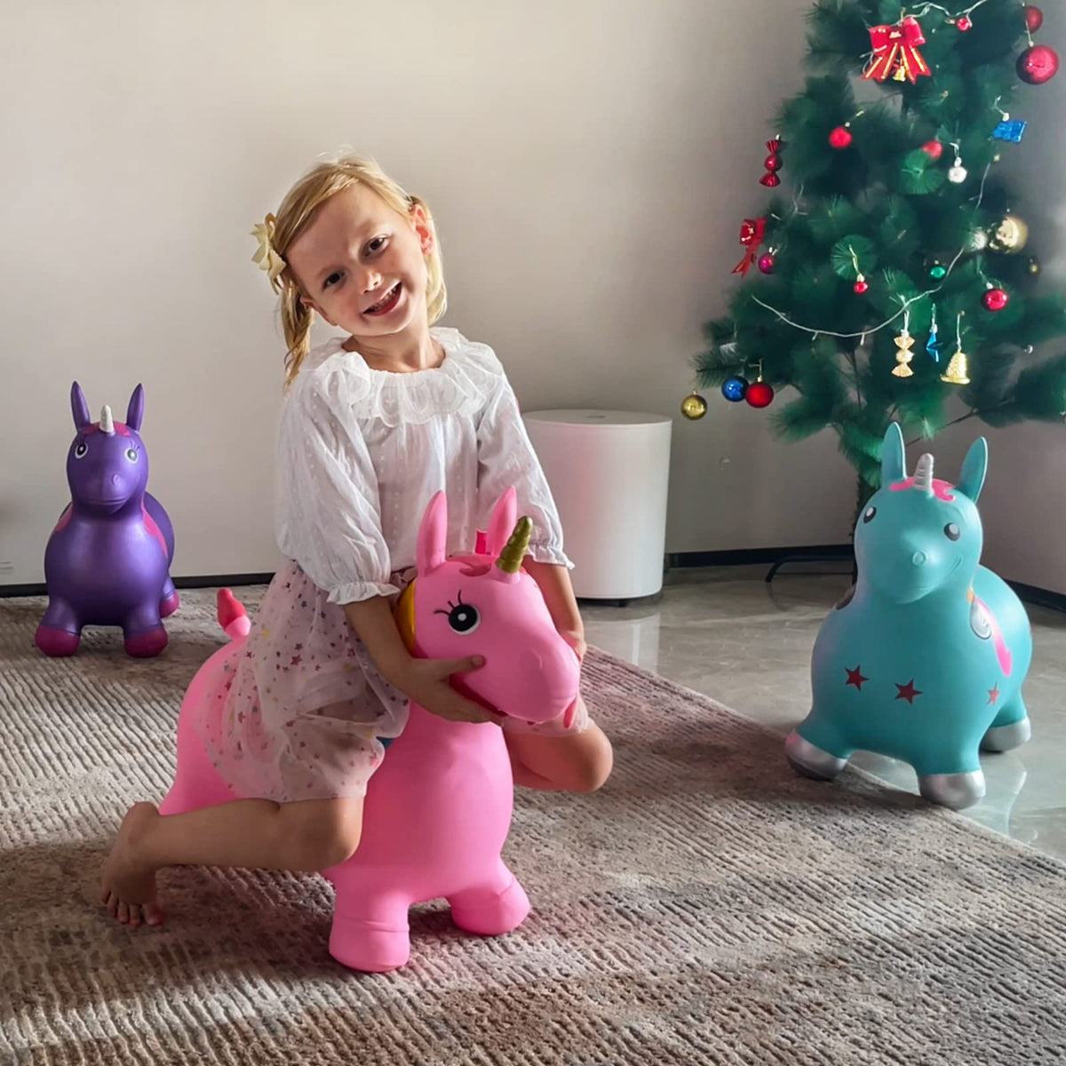 HotMax Unicorn bouncy horse ergonomic ears support easy grip for little hands.