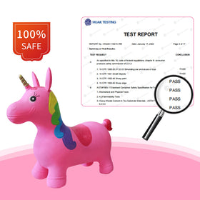 HotMax Unicorn bouncy horse soft-touch material for comfortable play.