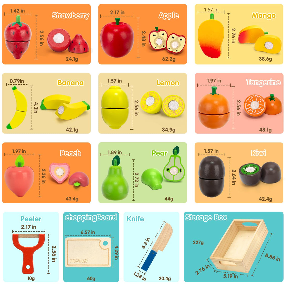 HOTMOODSY peach play food sparks creative pretend meals and fine motor practice.