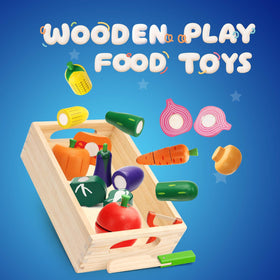 HOTMOODSY wooden play food tomato for cutting practice and imaginative meals