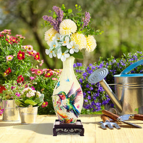 HOTPLACY 3D puzzle vase featuring a bright floral arrangement.