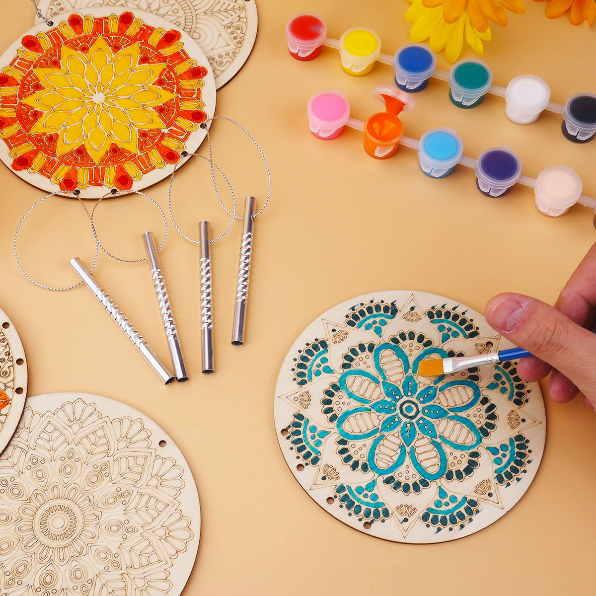 HOTPLACY color-your-own mandala windchime adds personal flair to home decor
