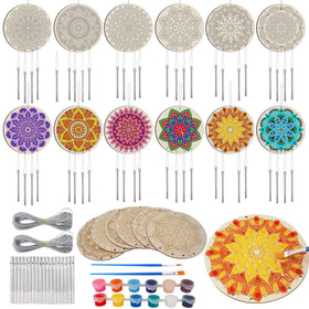HOTPLACY mandala wind chime kit pieces ready for color-filled creativity and crafts