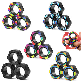 HotubFolks magnetic rings set in close-up showing magnetic pull for quick stress relief