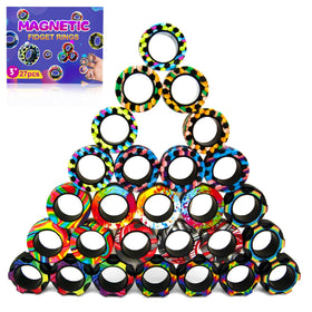 HotubFolks 27-piece magnetic rings set for tactile play and sensory engagement.