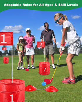 Hotwind six-hole course setup at park or beach, perfect for on-the-go fun.