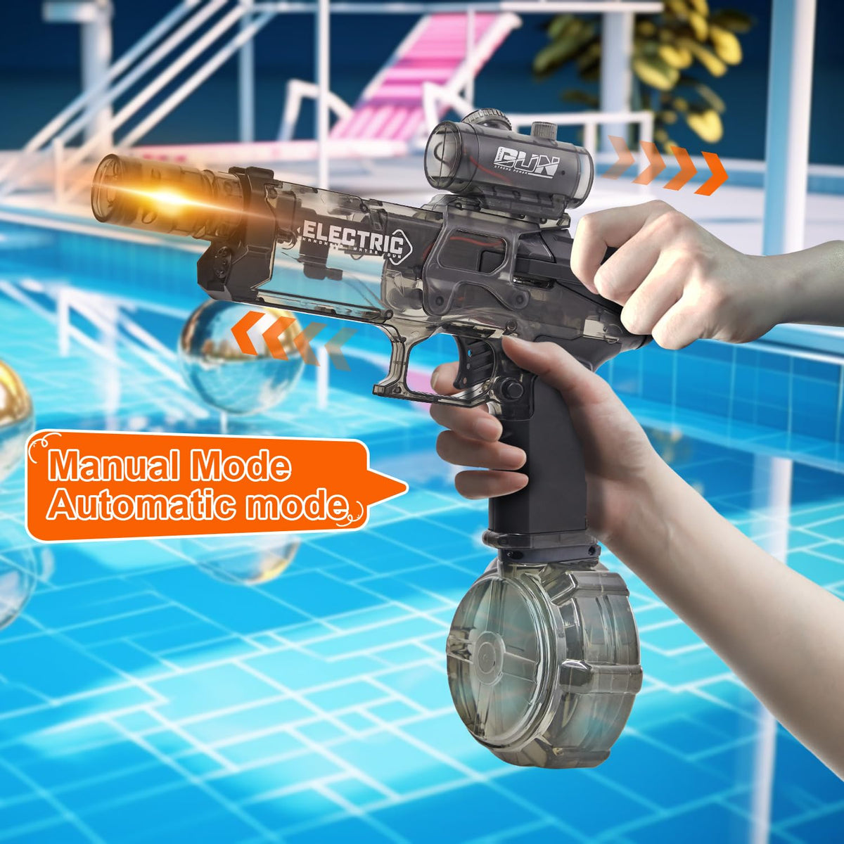 Houscly dual-mode water blaster for manual and automatic shots