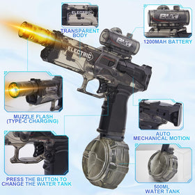 Houscly water gun transparent body reveals internal mechanism