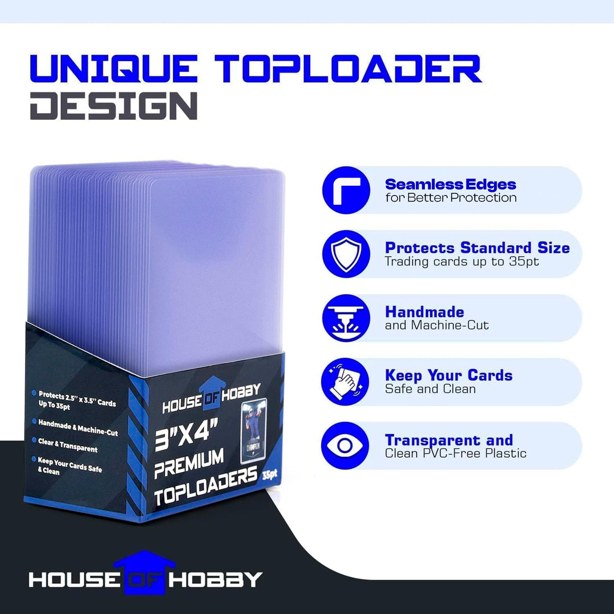 House of Hobby combo includes 100 card top loaders and 100 penny sleeves.