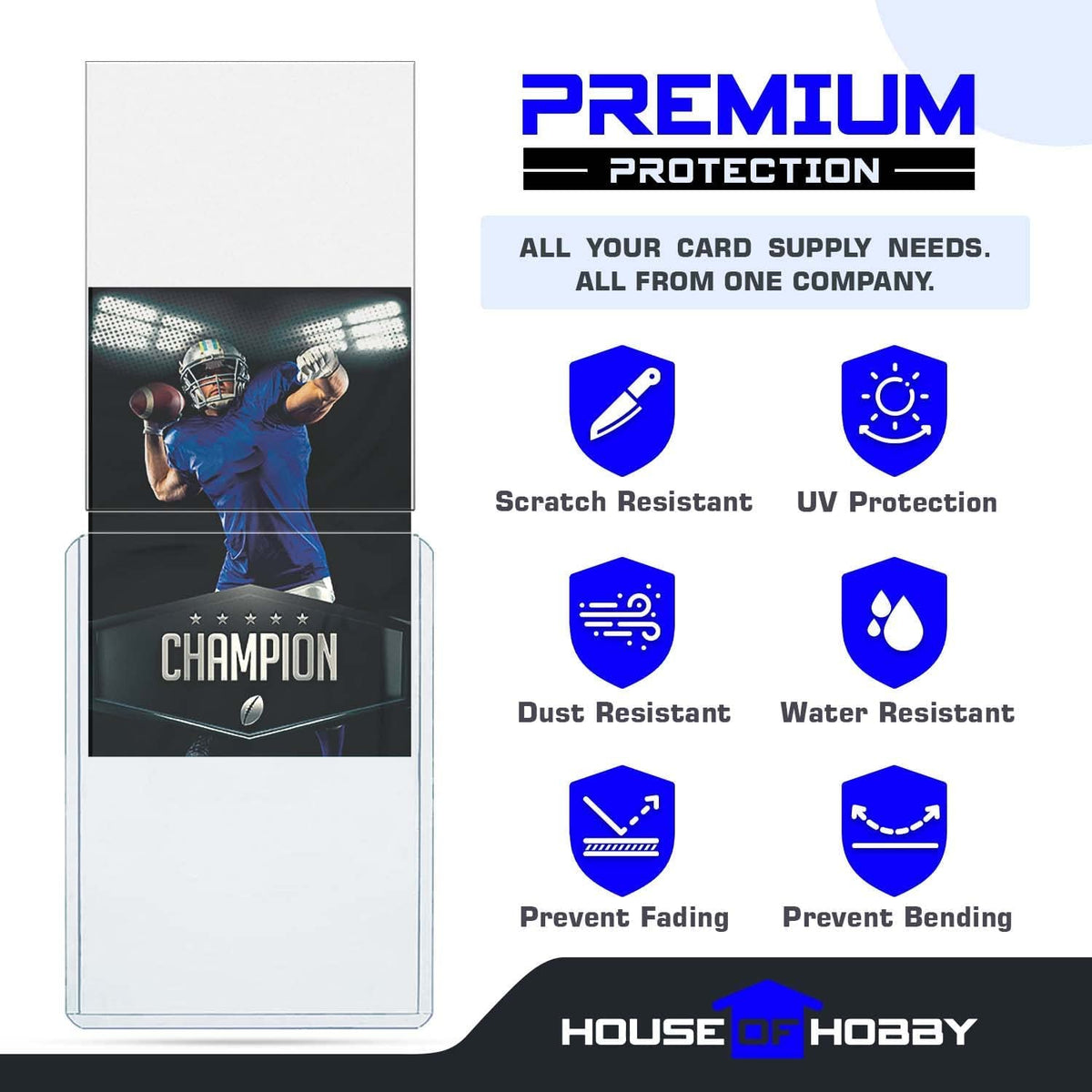 House of Hobby 2-1/2 by 3-1/2 inch loaders fit most standard cards.