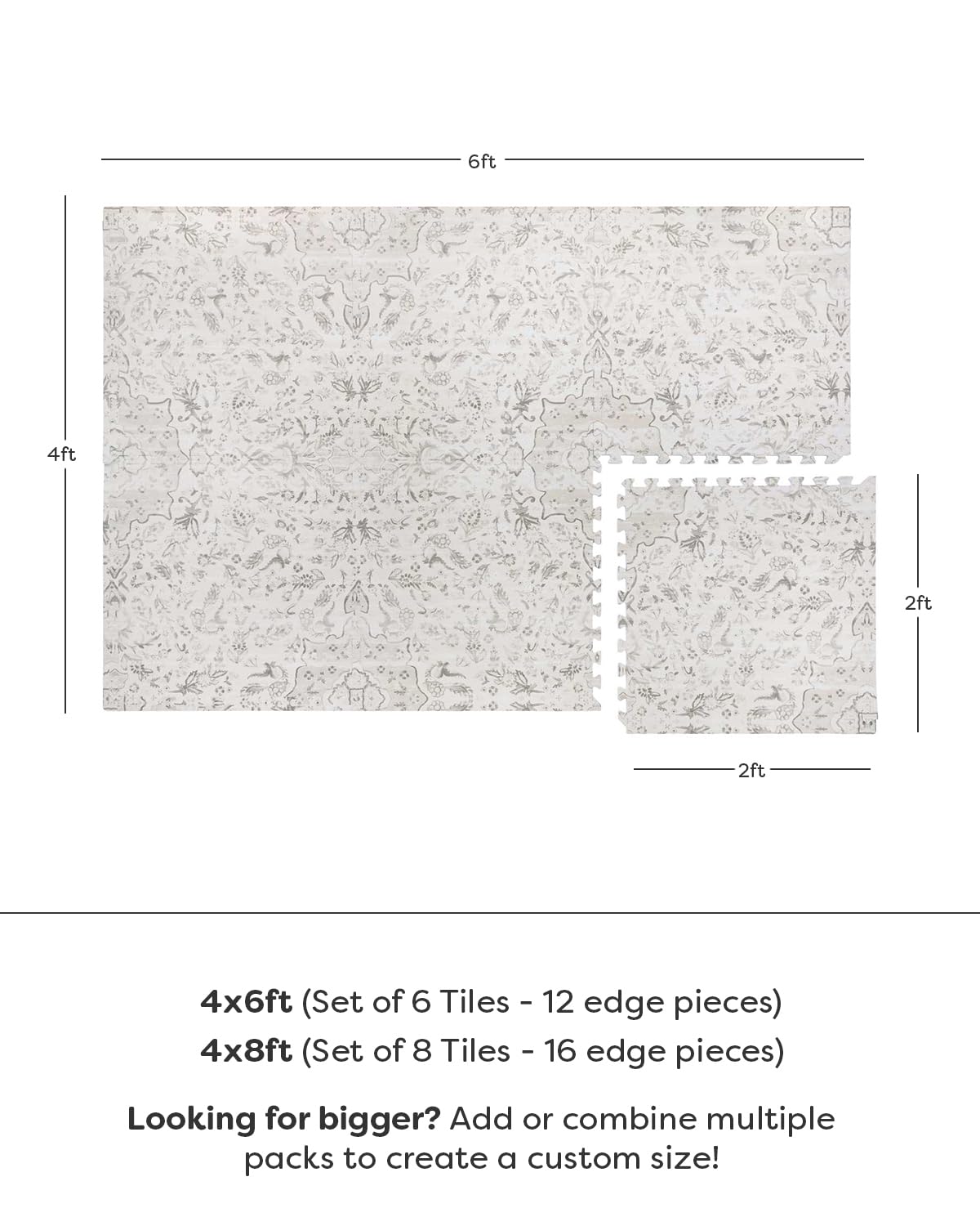Close-up of EVA foam texture on House of Noa Play Mat for safety and grip.