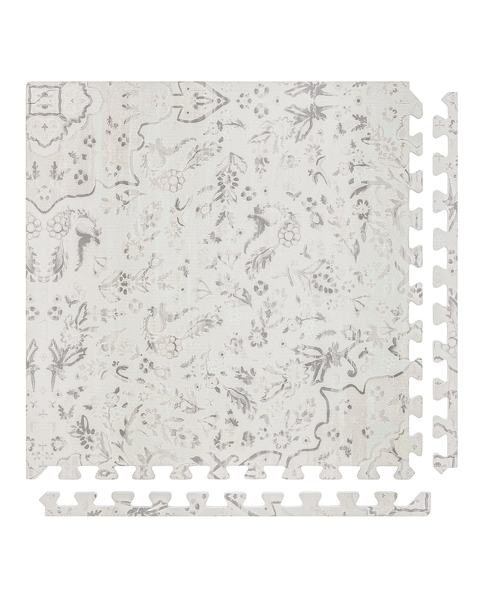 House of Noa Play Mat Latte Emile laid flat with interlocking tiles for quick setup.