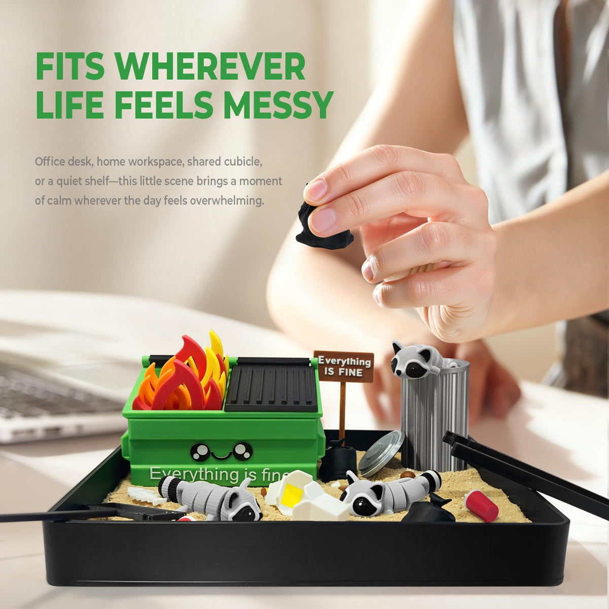 HouseBegan Zen Garden compact design fits desks and shelves with charm