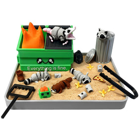 HouseBegan Dumpster Fire Zen Garden Desk visual focus, a playful calm for busy days