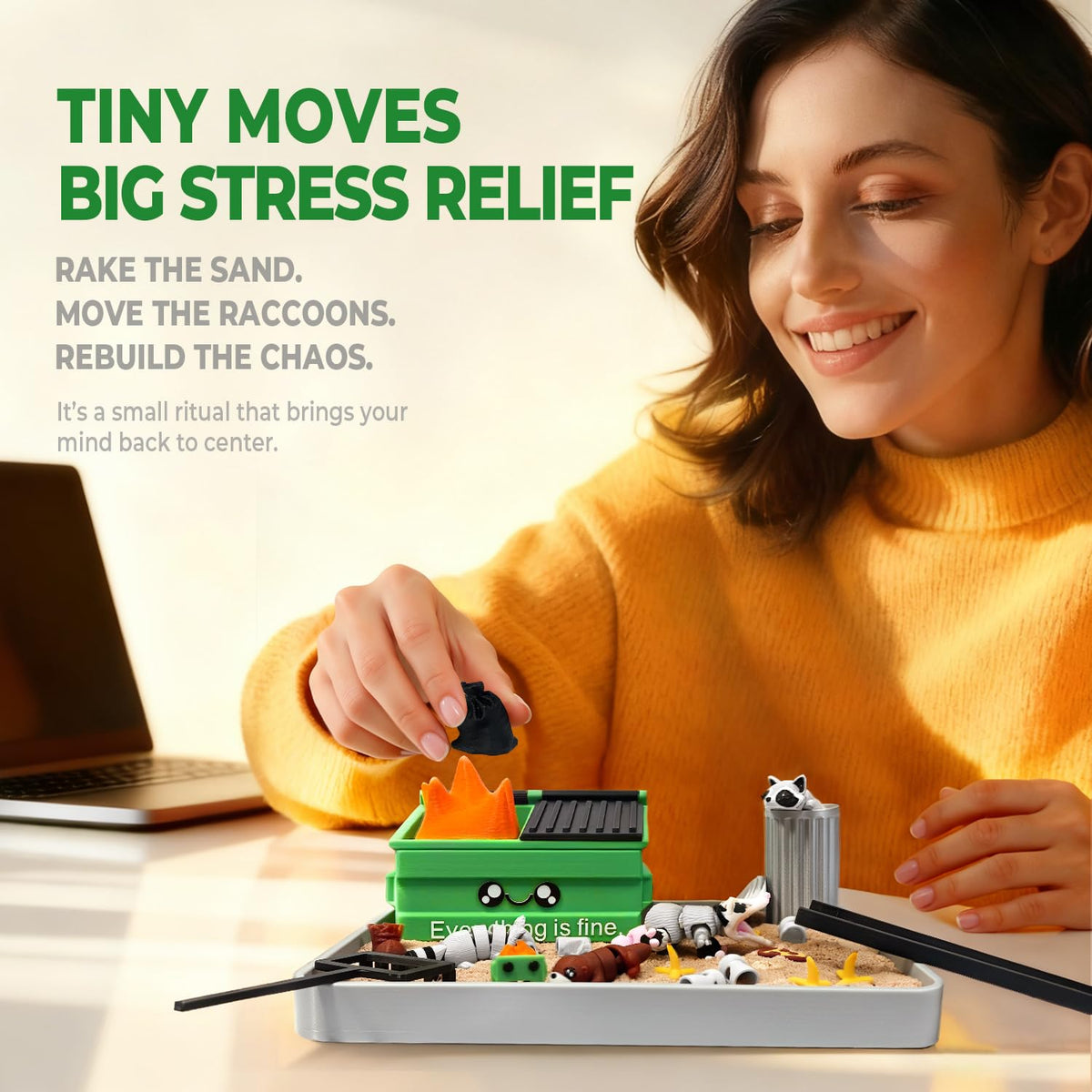 HouseBegan Sand Rake Kit promotes satisfying practice and a calmer desk moment