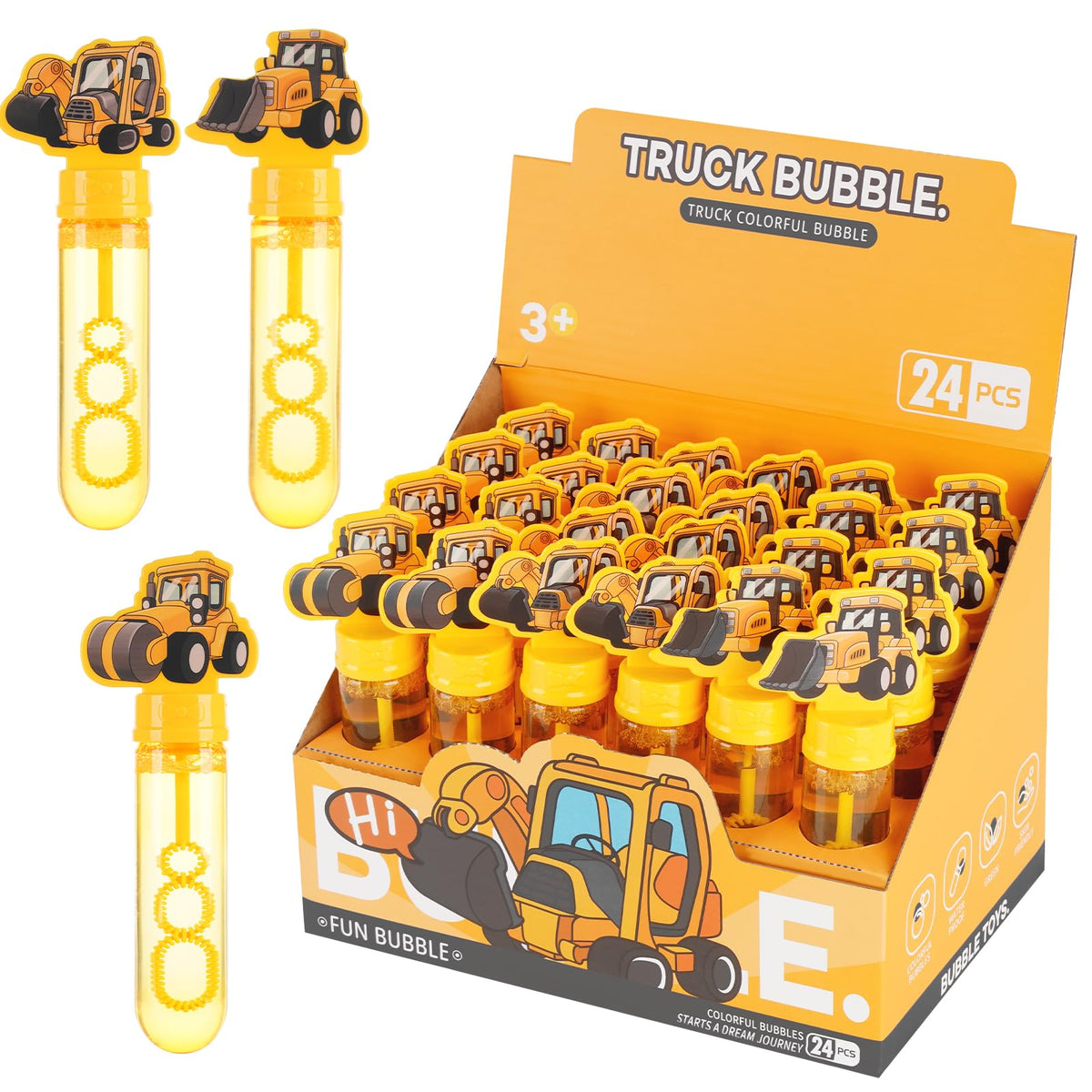 household-server construction trucks bubble wands for kid-friendly party fun