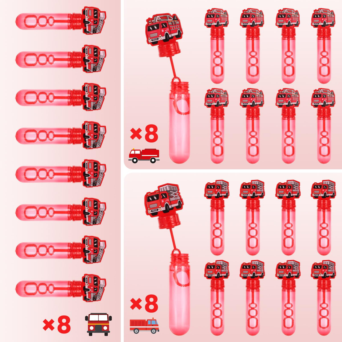 HouseHold Server three-firetruck wands promote group play and party fun.