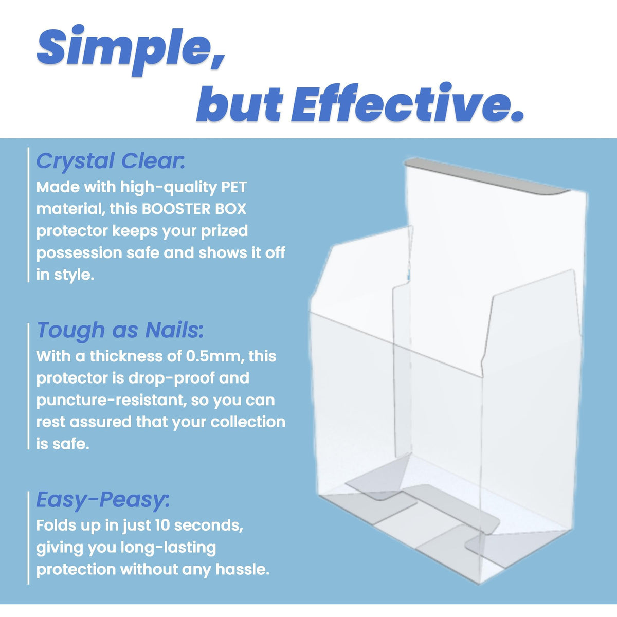 HOUSYLOVE PET material shields against dust and scratches during display