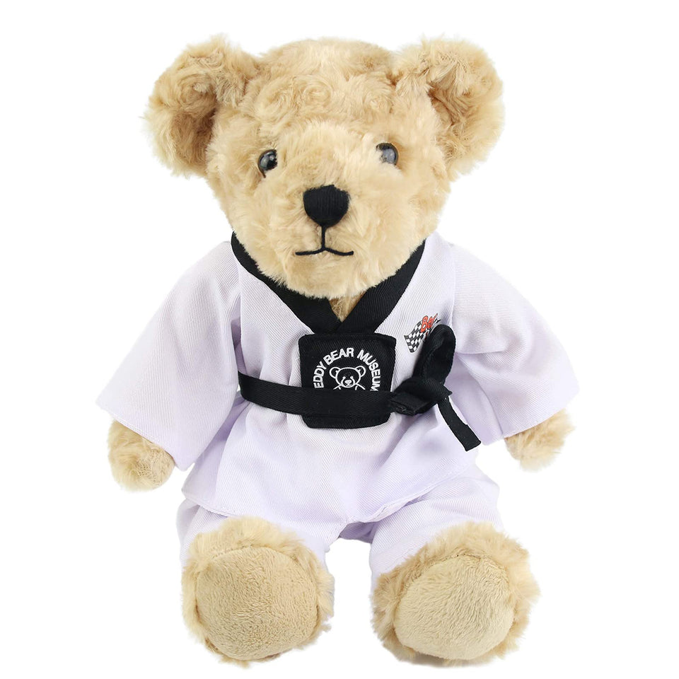 Houwsbaby Taekwondo Teddy Bear front view, soft cuddly martial arts friend