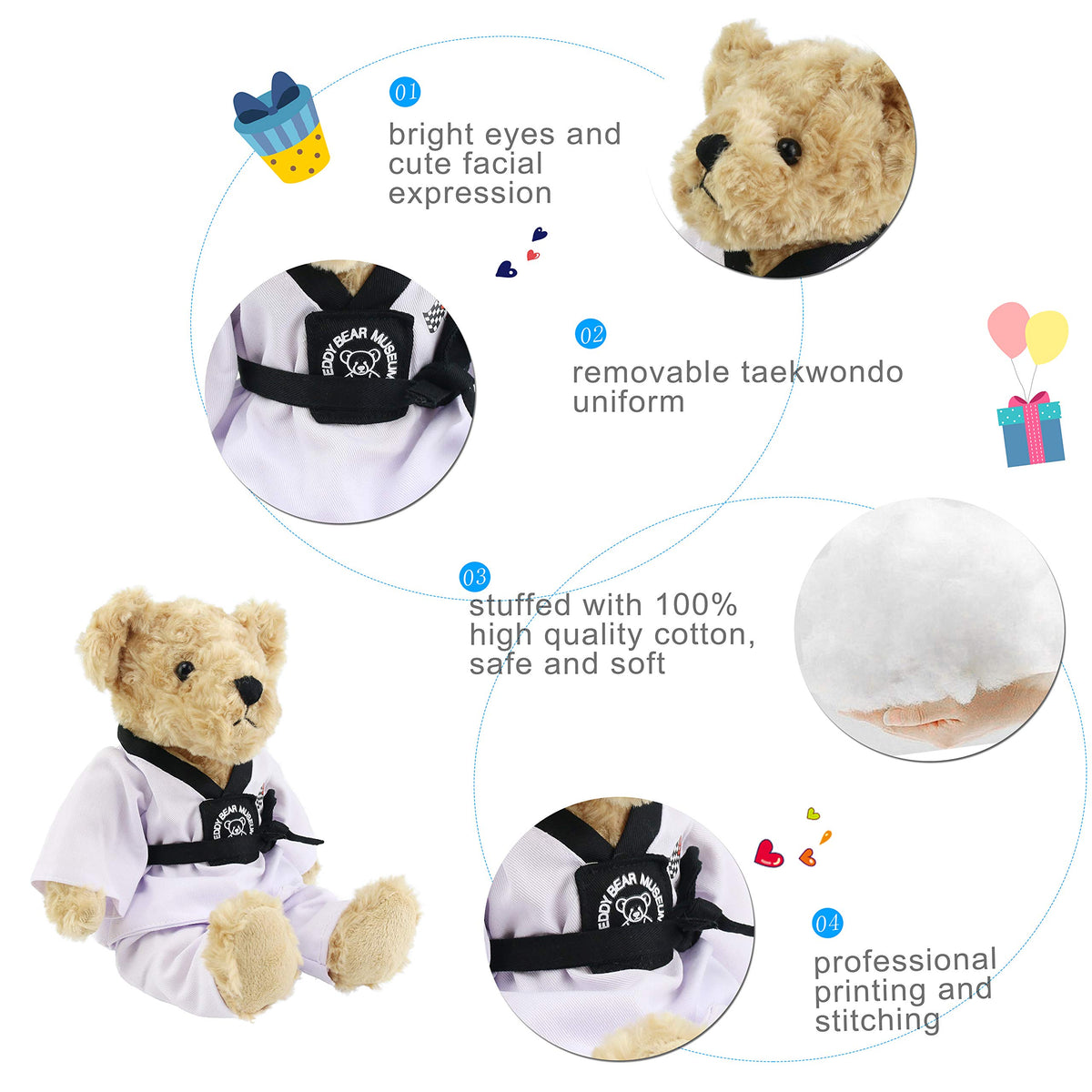 Houwsbaby Taekwondo Teddy Bear during playtime, keeps kids company
