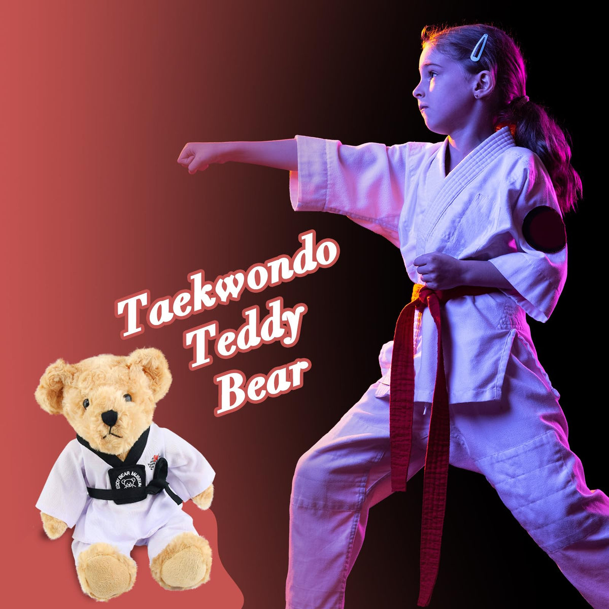 Houwsbaby Taekwondo Teddy Bear surface wash friendly care