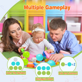 Hovenlay balls shown with siblings sharing a ball pit