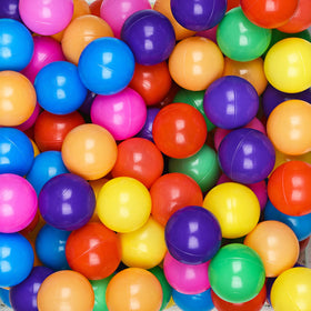 Hovenlay red yellow green blue balls add vibrant color to ball pits and tents.