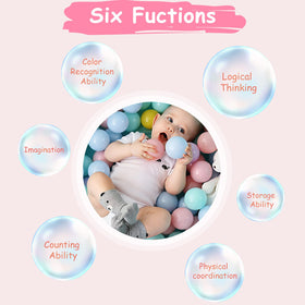 Hovenlay ball pit balls inside a play tent offering colorful sensory fun.